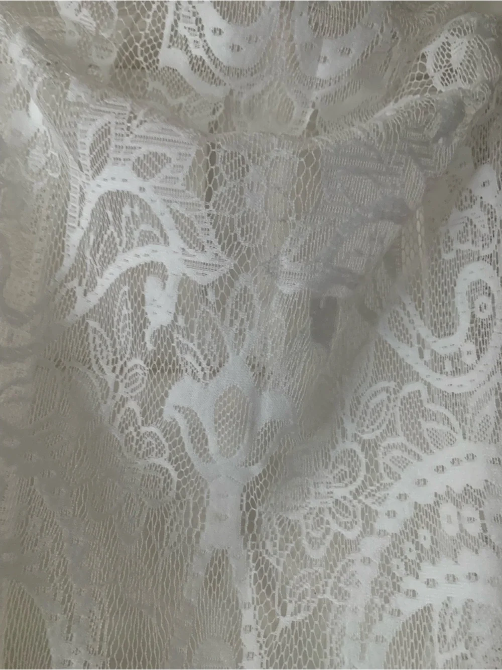 Boho White Lace High-Low Fringe Wrap